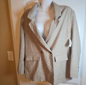 Old Navy tan womens linen Blazer medium